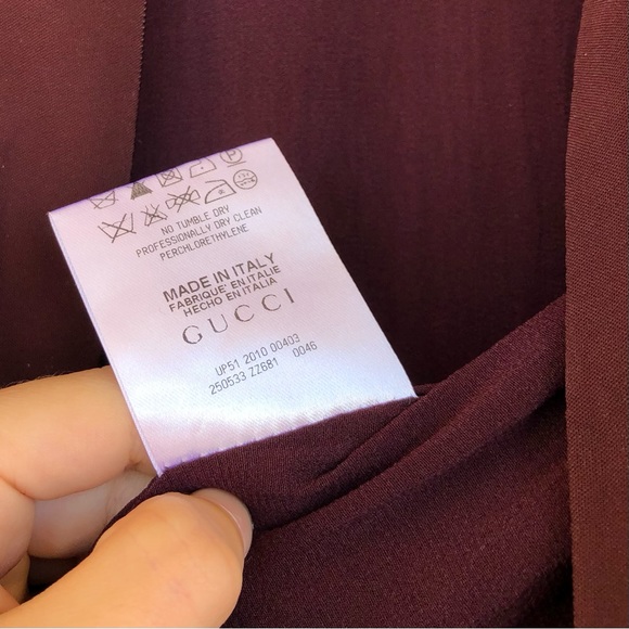 Gucci Burgundy Ruched Side Slim Fitting Short Dress 36 - Picture 14 of 15